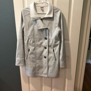 Prana, Coat, 3/4 Length, Light Gray, Medium, Very Warm, Zippered and Buttoned